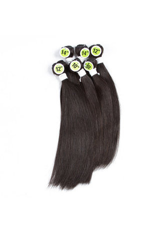 HairYouGo 8A Grade Brésilien Vergin Remy Cheveux Humains Droite 6 Bundles avec Fermeture # 1B Nature Couleur 100g / pc