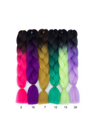 HairYouGo Ombre термостойкие Волокна коса вьющаяся  Большая коса 24дюймов; 100г радужный Ombre тон цвет  коса волосы