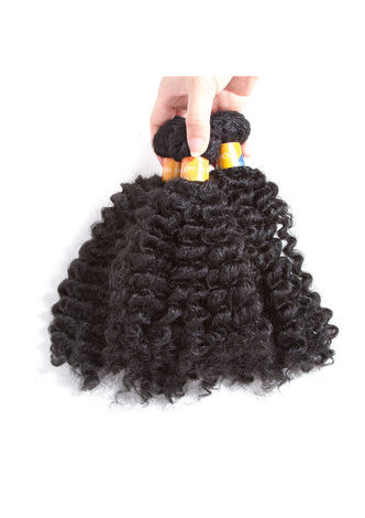 HairYouGo  Синтетические Волосы ткачество 6шт/лот 200г Jazz волна двойной уток ткачества Для Чернокожих Женщин  1B цвет  5.5 дюймов 7дюймов 9дюймов