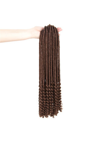 HairYouGo Вьющаяся Faux Locs волосы 24прядей/упаковка 18 дюймов канекалон  низкая Температура 120г 30# Синтетическая Вязального Крючка коса  связка волос