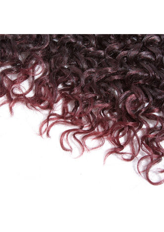 HairYouGo 10inch Synthetic Curly Hair Weave 2Pcs/Pack Medium Short Hair Extensions T2/99J Kanekalon Ombre Hair 6 Colors