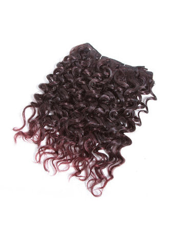 HairYouGo 10inch Synthetic Curly Hair Weave 2Pcs/Pack Medium Short Hair Extensions T2/99J Kanekalon Ombre Hair 6 Colors