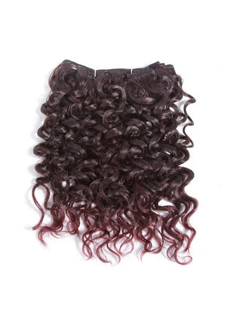 HairYouGo 10inch Synthetic Curly Hair Weave 2Pcs/Pack Medium Short Hair Extensions T2/99J Kanekalon Ombre Hair 6 Colors