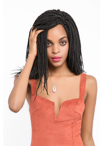 HairYouGo 1B # Sister Lock cheveux pour femmes noires 56roots / pack Faux Serrures Kanekalon Synthétique Crochet Tresses Bundles de cheveux