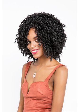 HairYouGo 1B# Soft Dread Lock Synthetic Hair Extensions 15 Roots Kanekalon Low Temperature Fiber Curly Crochet Braids 13.5 Inch