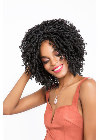 HairYouGo 1B# Soft Dread Lock Synthetic Hair Extensions 15 Roots Kanekalon Low Temperature Fiber Curly Crochet Braids 13.5 Inch