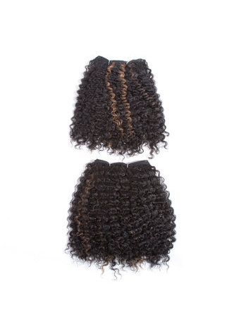 HairYouGo 8inch <em>Synthetic</em> Short Curly Hair 2pcs/lot HM1B/27 Ombre Hair Bundles Deals 100g Kanekalon
