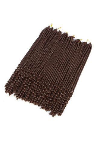 HairYouGo Curly Faux Locs Hair 24roots/pack 18 inch Kanekalon Low Temperature 120g 30# Synthetic Crochet Braids Hair Bundles