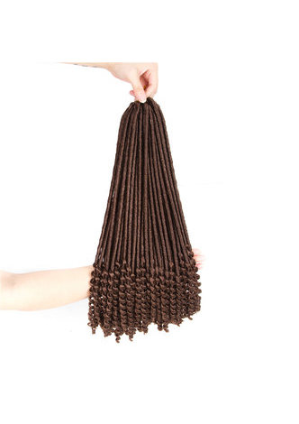 HairYouGo Curly Faux Locs Hair 24roots/pack 18 inch Kanekalon Low Temperature 120g 30# Synthetic Crochet Braids Hair Bundles