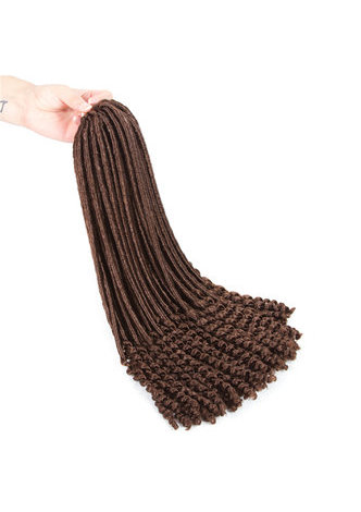 HairYouGo Curly Faux Locs Hair 24roots/pack 18 inch Kanekalon Low Temperature 120g 30# <em>Synthetic</em>
