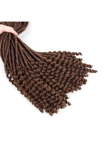 HairYouGo Curly Faux Locs Hair 24roots/pack 18 inch Kanekalon Low Temperature 120g 30# Synthetic Crochet Braids Hair Bundles