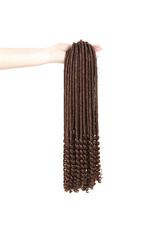 HairYouGo Curly Faux Locs Hair 24roots/pack 18 inch Kanekalon Low Temperature 120g 30# Synthetic Crochet Braids Hair Bundles