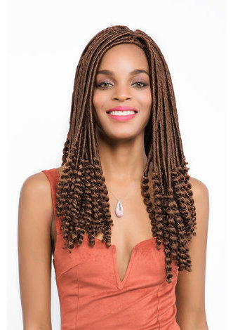 HairYouGo Faux Locs Curly Crochet Braid Hair 30# Kanekalon Low Temperature Fiber 18inch Synthetic Braiding Hair Extensions 5pcs