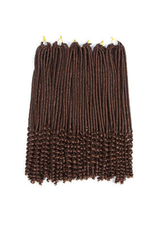 HairYouGo Faux Locs Curly Crochet Braid Hair 30# Kanekalon Low Temperature Fiber 18inch Synthetic Braiding Hair Extensions 5pcs