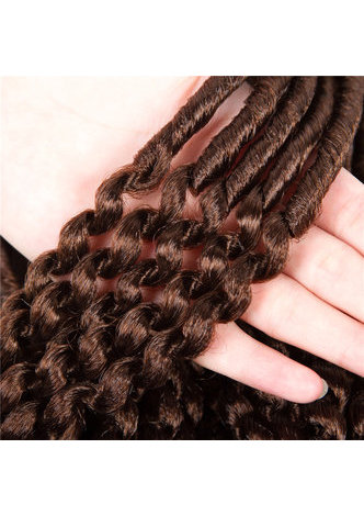 HairYouGo Faux Locs Curly Crochet Braid Hair 30# Kanekalon Low Temperature Fiber 18inch Synthetic Braiding Hair Extensions 5pcs
