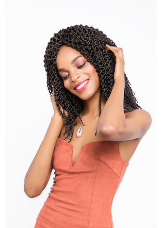 HairYouGo Havane Twist tresse cheveux 28 racines / paquet Kanekalon basse température 1 b # Crochet tressage extensions de cheveux bouclés