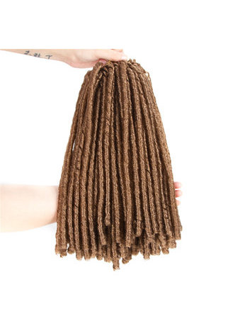 HairYouGo Pure Color 27# Soft Dread Lock Hair 15roots/pack 75g Kanekalon Low Temperature Synthetic Curly Crochet Braiding Hair