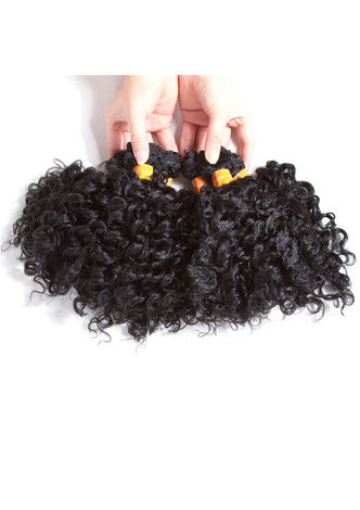 HairYouGo Short Curly Synthetic Hair Extensions #1 6pcs/Pack Kanekalon Fiber Weave For Black Women 6 inch Hair Weaving