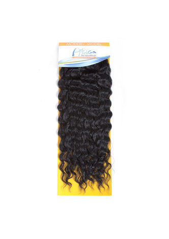 HairYouGo Synthetic Curly Hair Extensions 22inch 1Pc/Pac Kanekalon Hair Wave 1# Black Double Weft 120g Hair Bundles