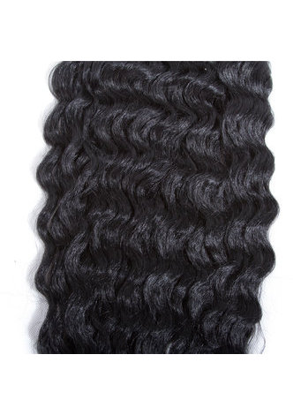 HairYouGo Synthetic Curly Hair Extensions 22inch 1Pc/Pac Kanekalon Hair Wave 1# Black Double Weft 120g Hair Bundles