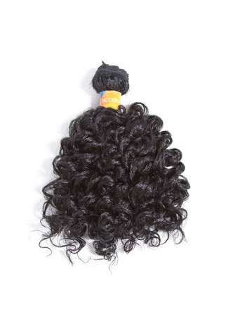 HairYouGo courtes extensions de cheveux synthétiques bouclés # 1 6pcs / Pack Kanekalon fibres de tissage pour femmes noires 6 pouces tissage de cheveux