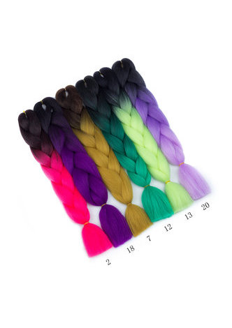 HairYouGo  Ombre High Temperature Fiber Braiding Synthetic Crochet Jumbo Braids 24inch 100g Rainbow Ombre Tone Color Braiding Hair