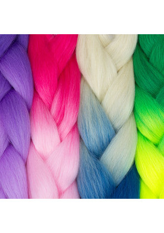 HairYouGo  Ombre High Temperature Fiber Braiding Synthetic Crochet Jumbo Braids 24inch 100g Rainbow Ombre Tone Color Braiding Hair