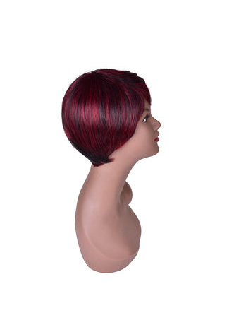 HairYouGo красный короткий Синтетический парик Для Чернокожих Женщин  и чёрный натуральный  прямый  термостойкий пати Парик5 дюймов