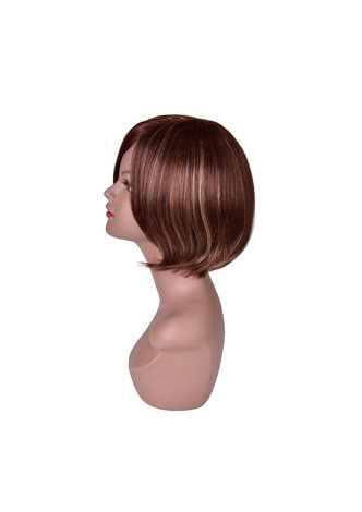 HairYouGo 10дюймов; короткие прямые парик Для Женщин   Bobo волосы коричневый Ombre Синтетический Парик Блонд Высокая  термостойкие Волокна