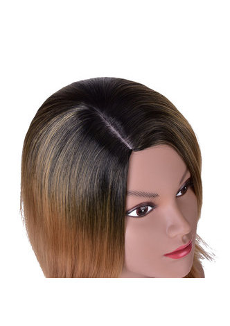 HairYouGo 15.7'' Medium Length Dark Roots Bobo Style Synthetic High Temperature Fiber Full Wig for Party Girl 40cm
