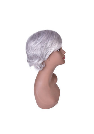 HairYouGo 15cm Silver White Short Curly Wig High Temperature Fiber for Women Wigs 6inch Synthetic Hair Full Wig