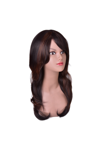 HairYouGo 22 pouces Haute Température Fibre Long Wavy Synthétique Perruque 1 pc Noir 1B # Cos Cosplay Parti Perruque 0047A