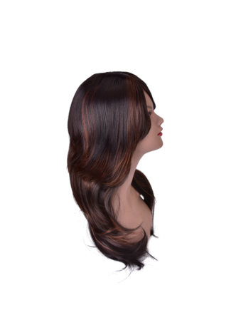 HairYouGo 22 pouces Haute Température Fibre Long Wavy Synthétique Perruque 1 pc Noir 1B # Cos Cosplay Parti Perruque 0047A