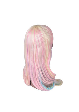 HairYouGo 27.6inch Long Straight Colorful Rainbow High Temperature Fiber Synthetic Wigs 1pc Cosplay Wig Heat Resistant