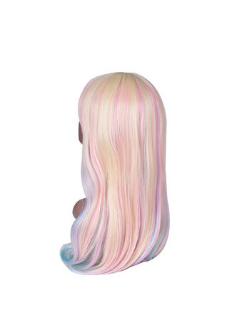 HairYouGo 27.6inch Long Straight Colorful Rainbow High Temperature Fiber Synthetic Wigs 1pc Cosplay Wig Heat Resistant