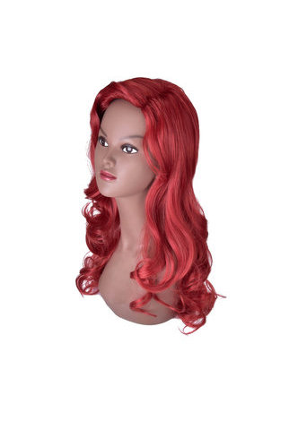 HairYouGo 28 pouces Haute Température Fiber Perruque 1 pc Rouge Long Wavy Femmes Perruque Synthétique Cos Cosplay Parti Perruque 2045