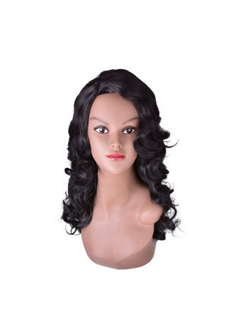 HairYouGo 28inch High Temperature Fiber <em>Wig</em> 1pc 300g 1B Natural Black Long Wavy Women Synthetic