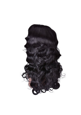 HairYouGo 28inch High Temperature Fiber Wig 1pc 300g 1B Natural Black Long Wavy Women Synthetic Cosplay Wig 3163