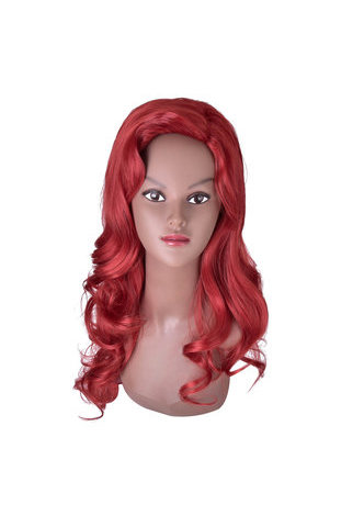 HairYouGo 28inch High Temperature Fiber Wig 1pc Red Long Wavy Women Synthetic Wig Cos Cosplay Party Wig 2045