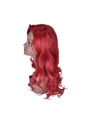HairYouGo 28inch High Temperature Fiber Wig 1pc Red Long Wavy Women Synthetic Wig Cos Cosplay Party Wig 2045