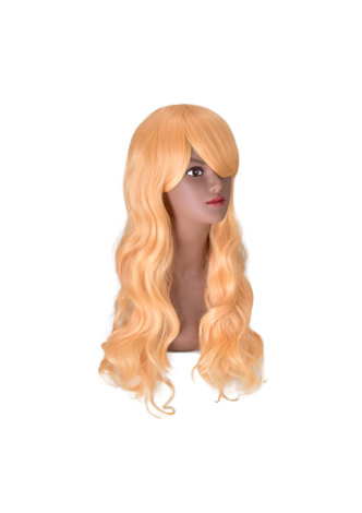 HairYouGo 28nch Halloween Wig Synthetic Hair Long Wavy Cosplay Wigs Pink Blonde Women Party Wig 1021A