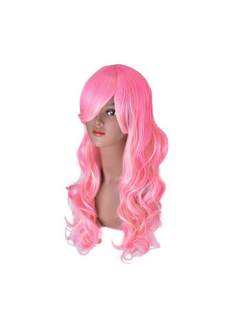 HairYouGo 28nch Halloween Wig Synthetic Hair Long Wavy Cosplay Wigs Pink Blonde Women Party Wig 1021A