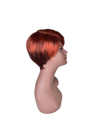 HairYouGo 5.1inch Synthetic Wigs for Women Red Burgundy Short Straight Wig 100% High Temperature Fiber Full Wig