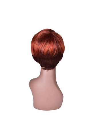 HairYouGo 5.1inch Synthetic Wigs for Women Red Burgundy Short Straight Wig 100% High Temperature Fiber Full Wig