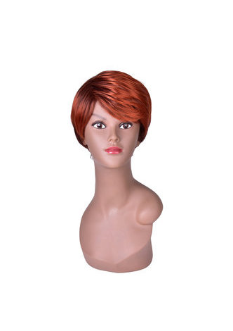 HairYouGo 5.1inch Synthetic Wigs for Women Red Burgundy Short <em>Straight</em> Wig 100% High Temperature
