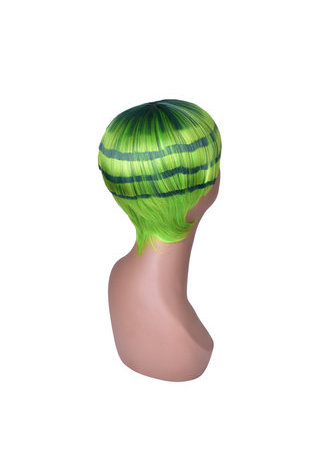 HairYouGo 5inch Short Straight Cute Wig Light Green Watermelon Style Hair Piece Synthetic Full Cosplay Wig Kids Wig