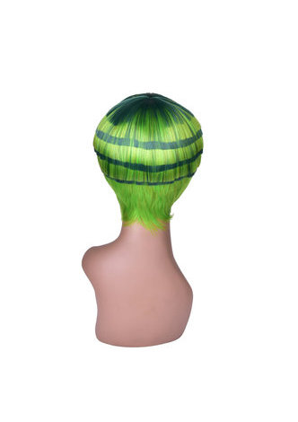 HairYouGo 5inch Short Straight Cute Wig Light Green Watermelon Style Hair Piece Synthetic Full Cosplay Wig Kids Wig