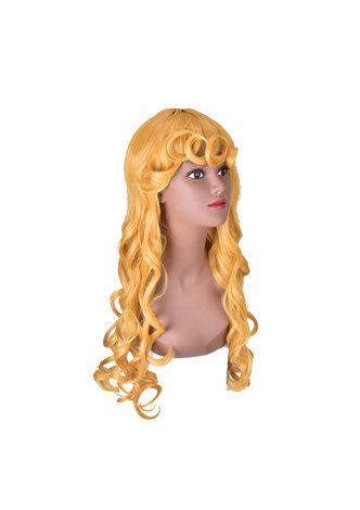 HairYouGo 80cm длинные Romance Вьющаяся Синтетический One шт оранжевый жёлтый косплей Парик100%  термостойкие Волокна Карнавальный парик