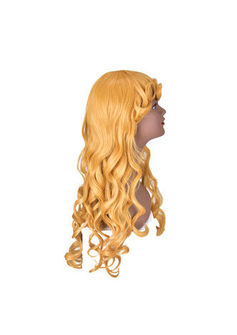 HairYouGo 80cm Long Romance Curly Synthetic One Piece Orange Yellow Cosplay Wig 100% High Temperature Fiber Party Wig