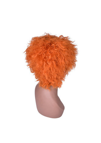 HairYouGo 8inch Orange Color High Temperature Fiber Short Wavy Wig 1pc Cosplay Wig Pure Color